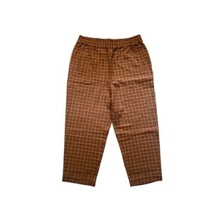 Madewell Loose Fit Brown Checkered Pants